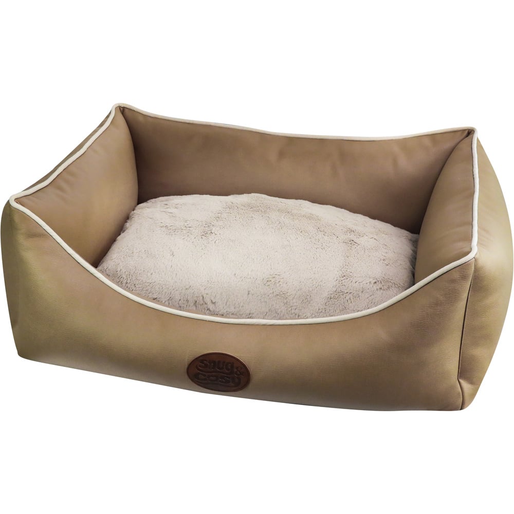 Snug & Cosy Tuscany Medium Rectangle Sand Dog Bed Image 1
