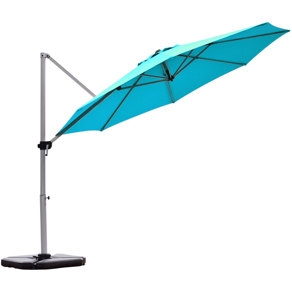 Costway Blue Crank and Tilt Cantilever Parasol 3.3m Image 1