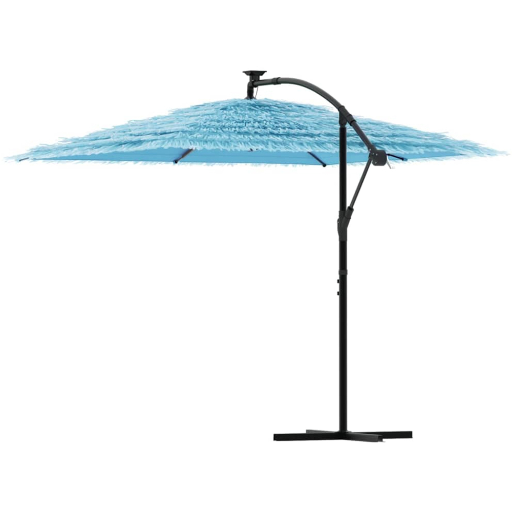 vidaXL Blue Straw Top Cantilever Parasol with Steel Pole 2.6m Image 4