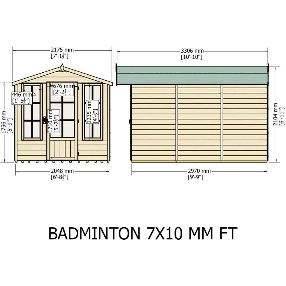 Shire 7 x 10ft Badminton Summerhouse Image 9