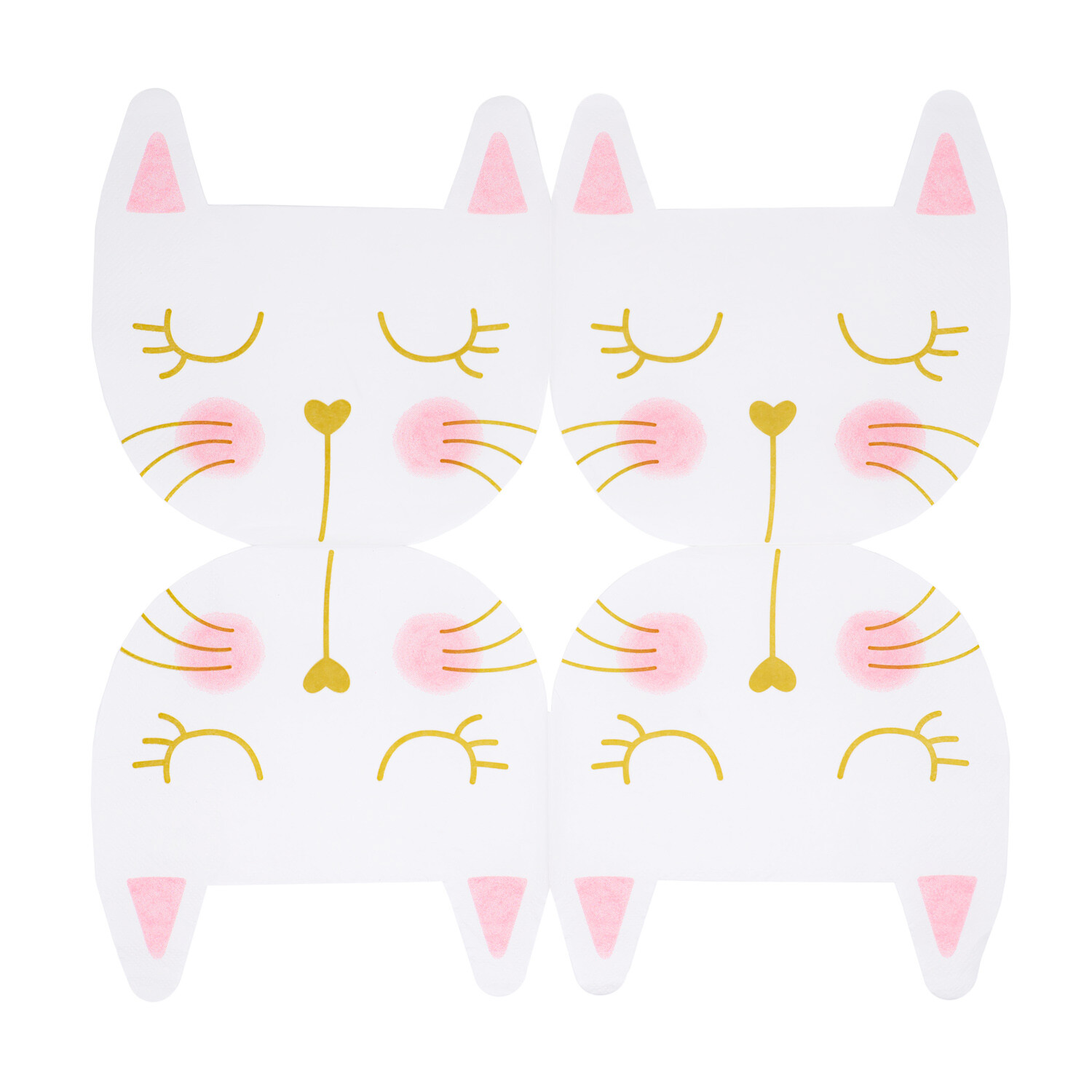 Pack of 16 Kitten Party Paper Napkins Pink Image 5