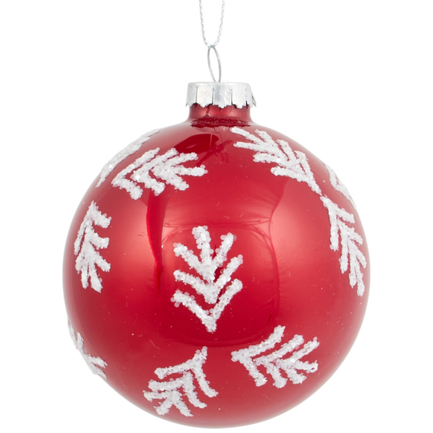 Ruby Red Glitter Pattern Bauble Image 4