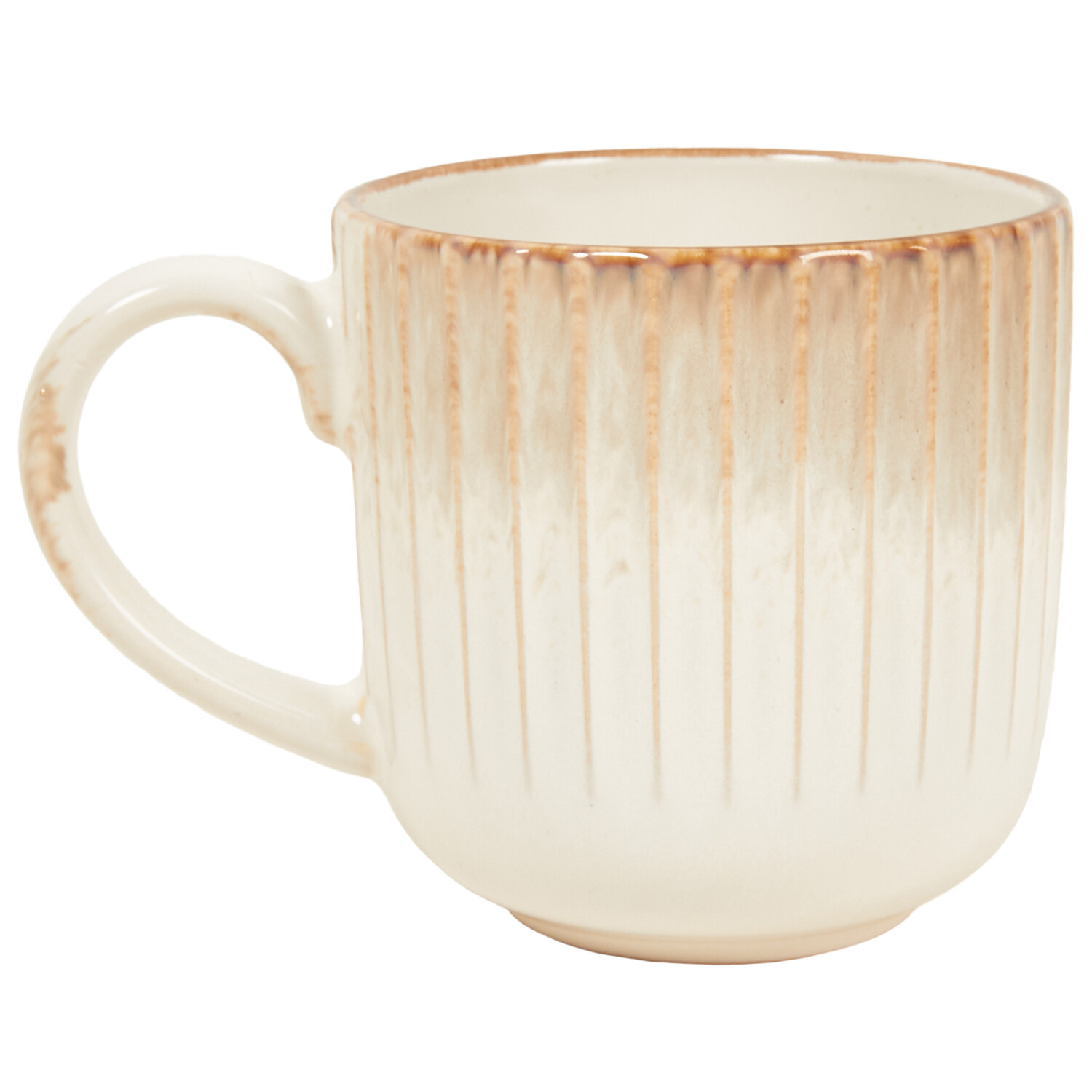 Embossed Reactive Glaze Mug 360ml - Cream Image 1