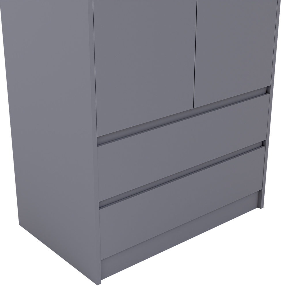 Vida Designs Denver 2 Door 2 Drawer Grey Wardrobe Image 7