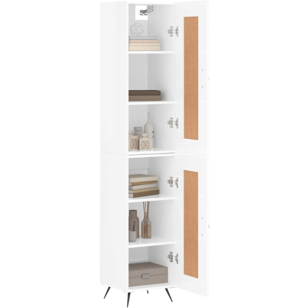 vidaXL 2 Door 6 Shelf High Gloss White Highboard Image 3