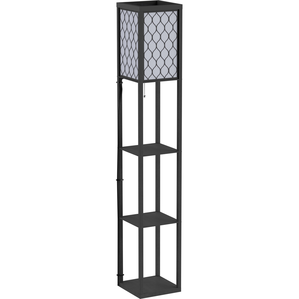 Portland 3 Shelf Black Modern Floor Lamp Image 1