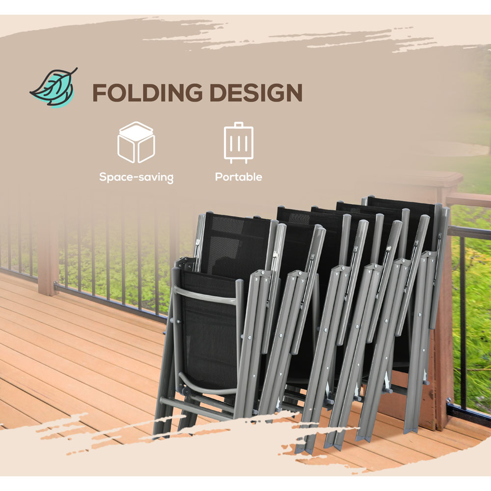 Outsunny 7pc Garden Dining Set Black Image 4