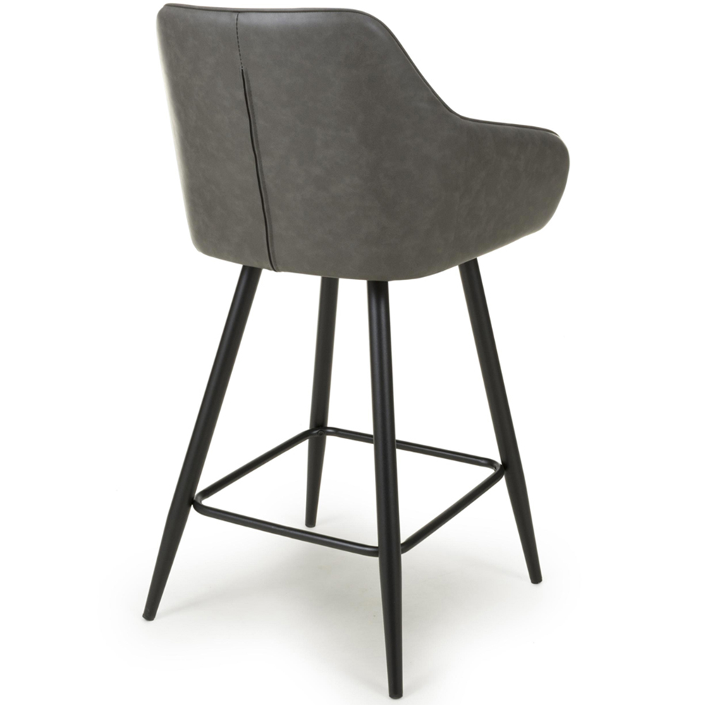 wilko Kensington Vintage Black Quilted Bar Stool Image 3