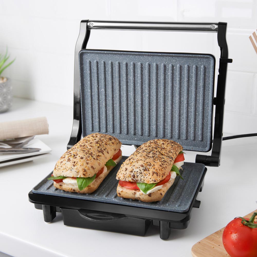 Quest Black and Silver Marble Coated Health Grill and Panini Press Image 2