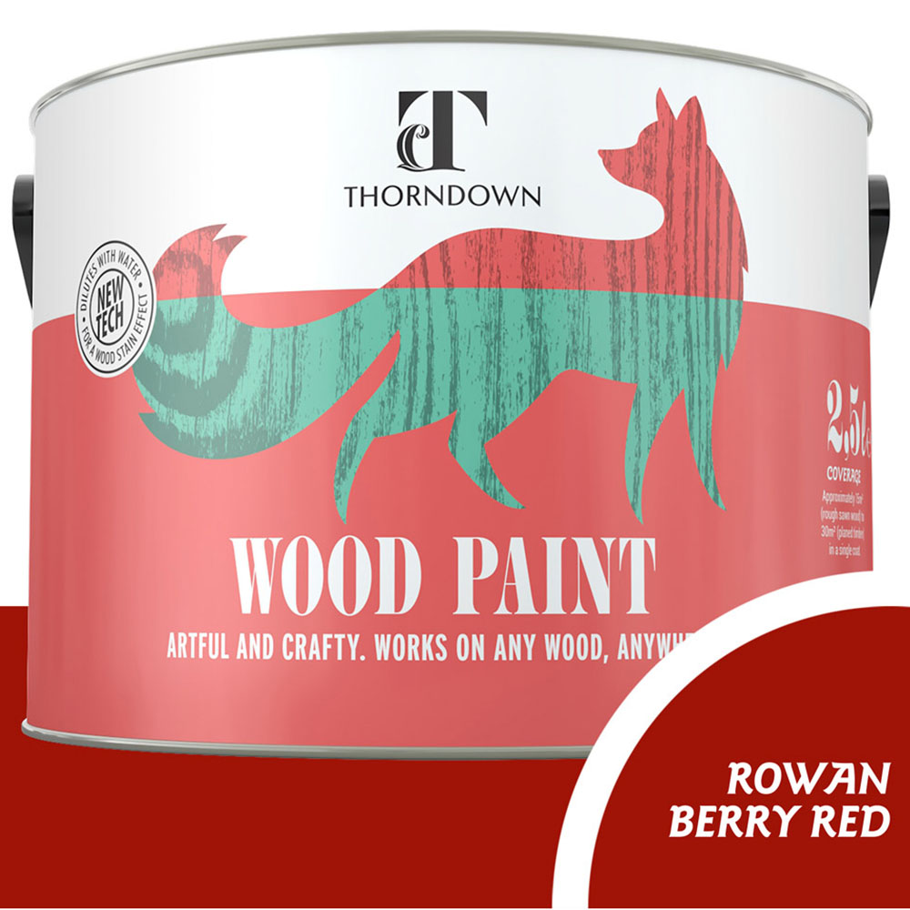 Thorndown Rowan Berry Red Satin Wood Paint 2.5L Image 3
