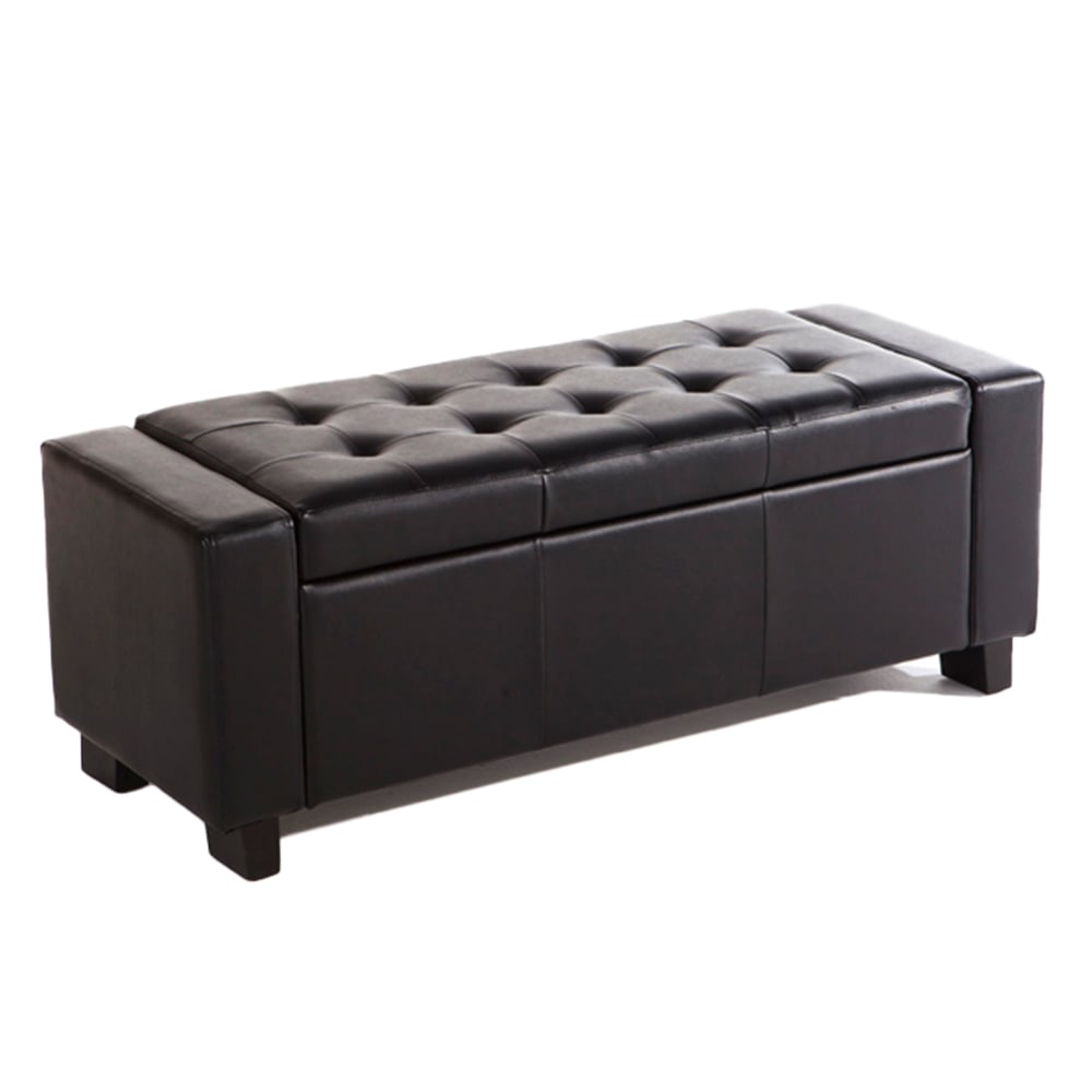 GFW Verona Black Ottoman Storage Bench Image 2