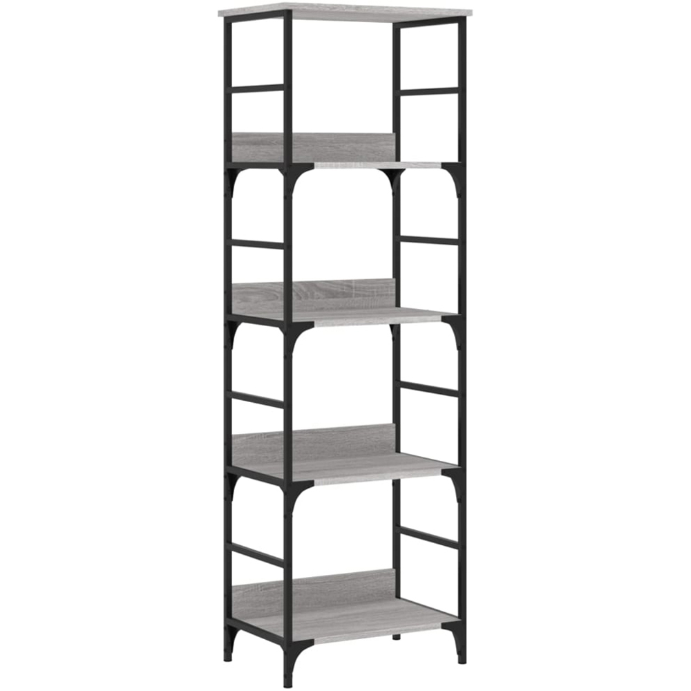 vidaXL 4 Open Shelf Grey Sonoma Bookshelf Image 1