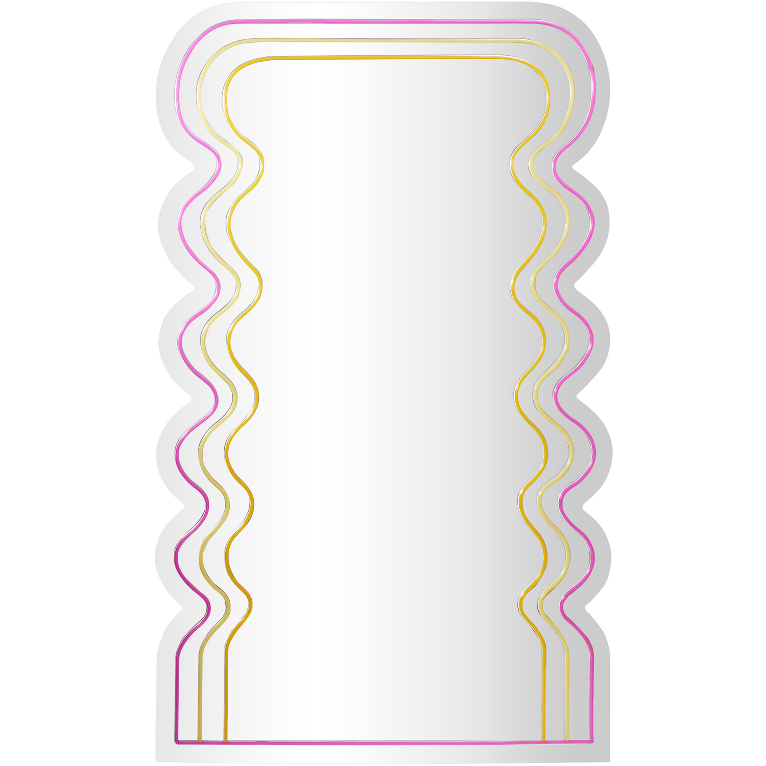 Neon Acrylic Wave Mirror - Pink & Yellow Image 3