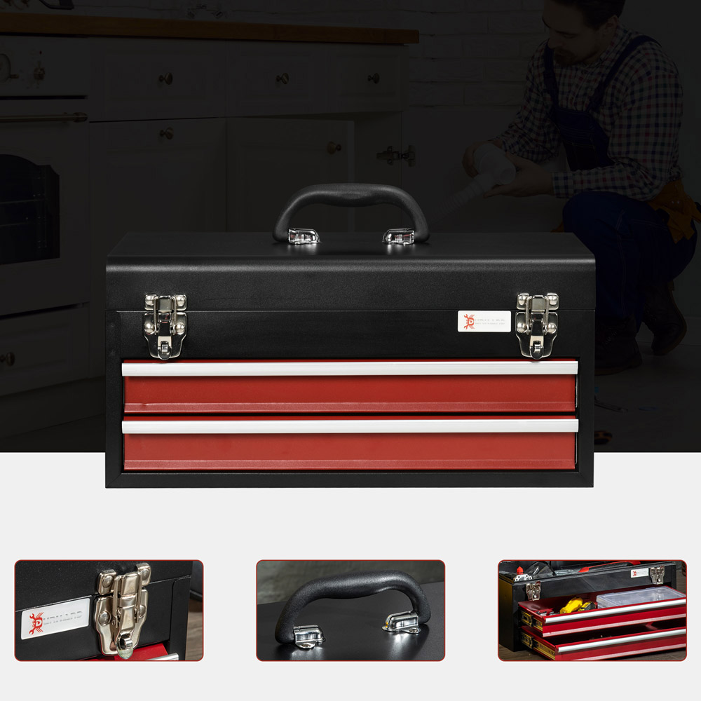 Durhand 5 Tray Black Steel Tool Box Image 3