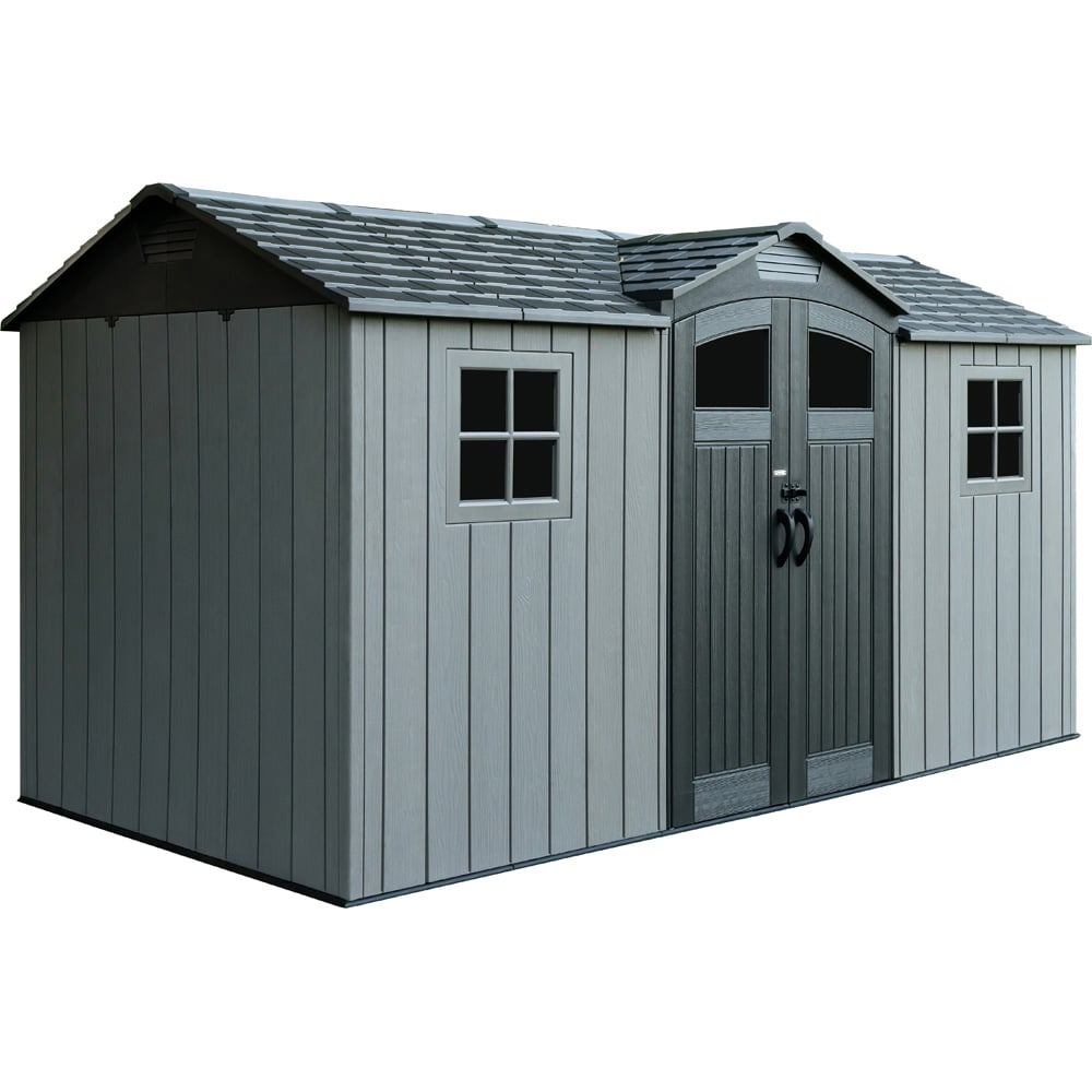 Lifetime Products 14 x 7ft Double Door Side Entry Garden Storage Shed Image 1