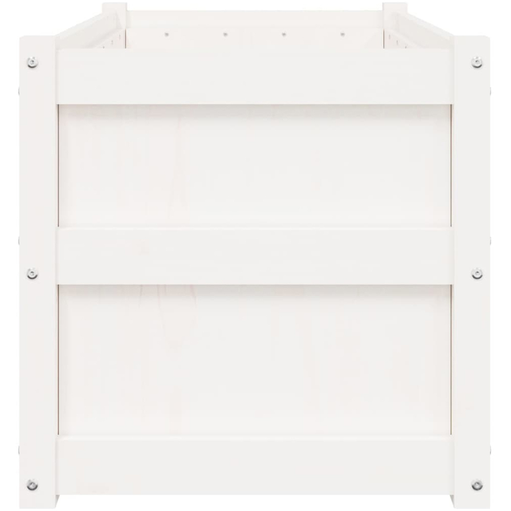 vidaXL White Solid Pine Wood Raised Garden Planter 50 x 90 x 50cm 2 Pack Image 7