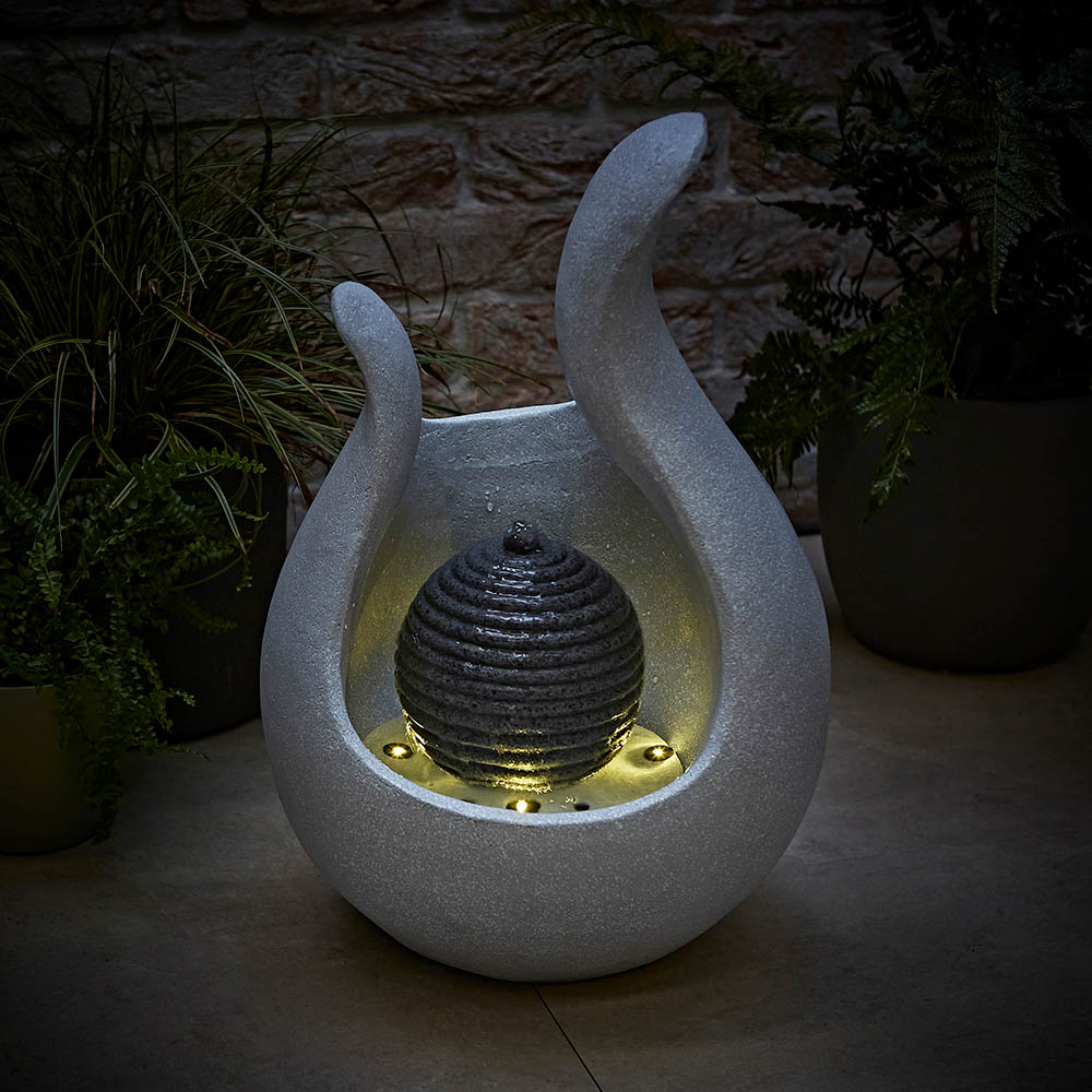 ValueLights Abstract Cascading Water Fountain Feature Solar Powered Outdoor Garden Light Image 5