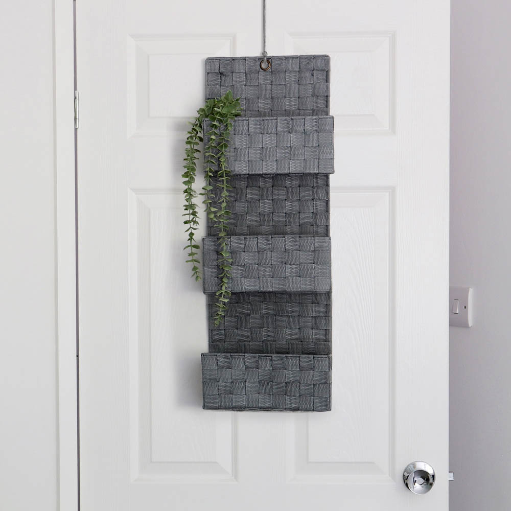 JVL Vichy 3 Tier Nylon Over The Door Hanging Storage Unit Image 6