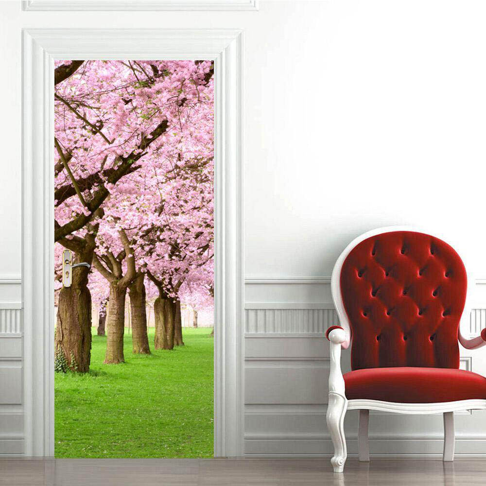 Walplus Pink Blossom Office Decor Door Mural Image 3