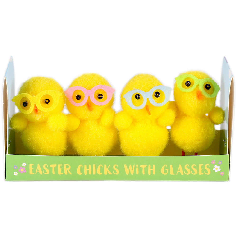 Easter Chicks With Glasses Decoration Image