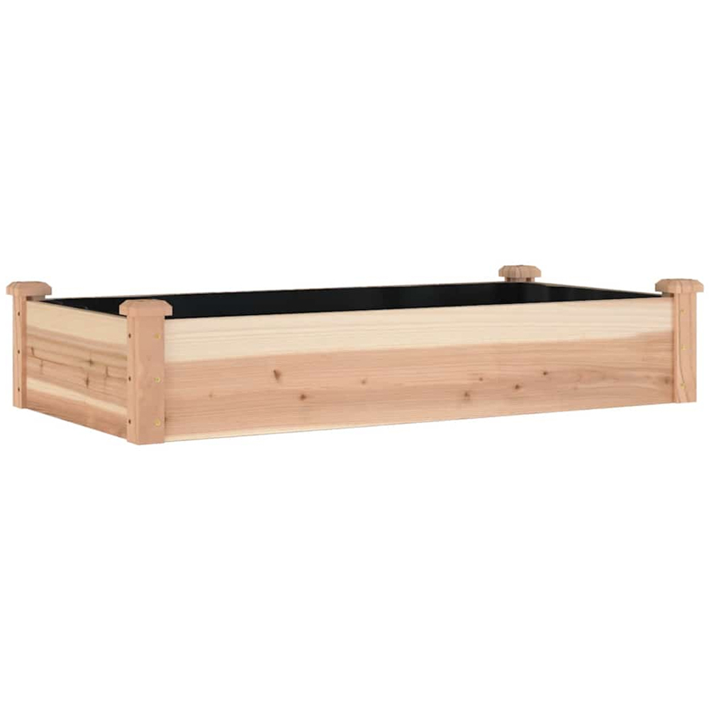 vidaXL Natural Fir Wood Raised Garden Bed with Liner 25 x 60 x 120cm Image 1