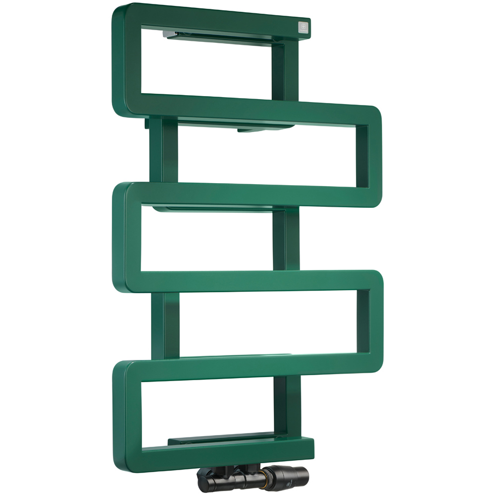 Terma Bookie Matt Green Heated Towel Rail 655 x 500mm Image 1