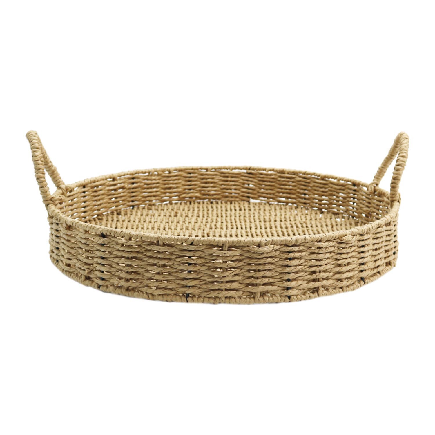 47cm Round Paper Rope Tray - Brown Image