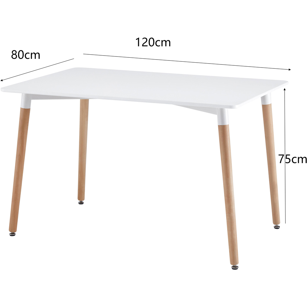 Comfy Living 4 Seater Rectangular Dining Set White Image 8