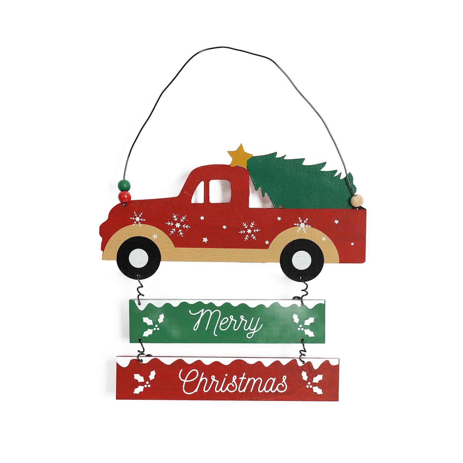 Hanging Wooden Merry Christmas Decoration Image 2
