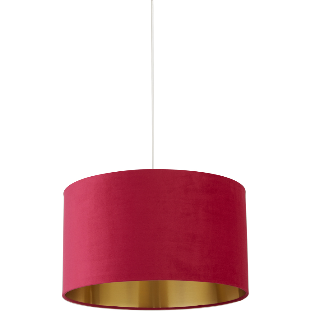 Lighting Collection Burgundy Gold Inner Velvet Drum Shade 45cm Image 1