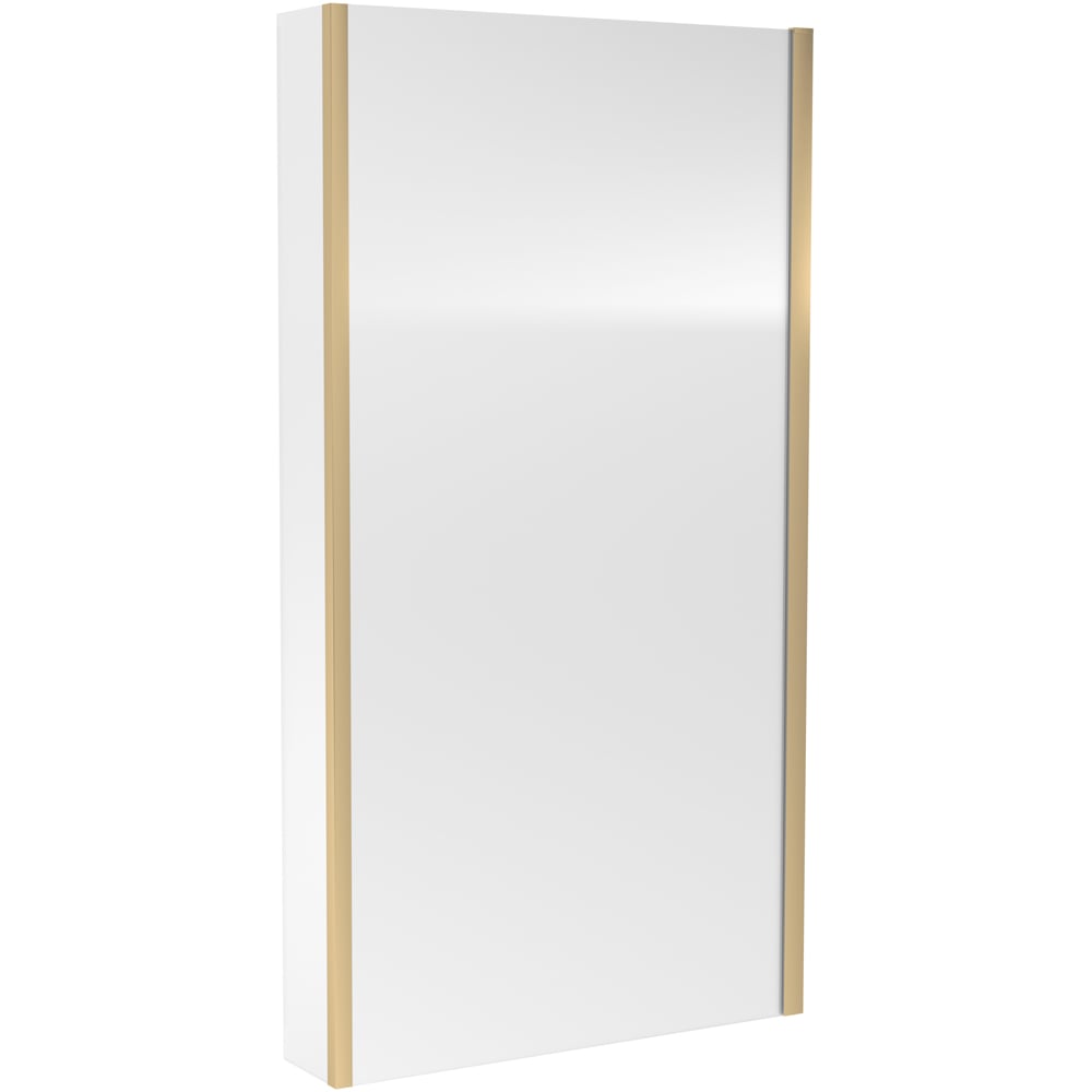 nuie Brushed Brass Square Shower Bath Screen with Fixed Return 6mm Image 1