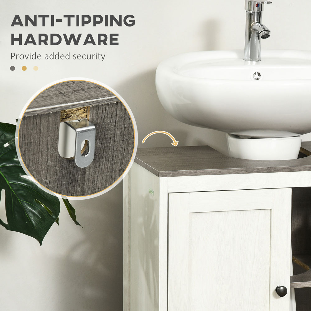 Portland Kleankin 2 Door White Bathroom Sink Cabinet Image 7