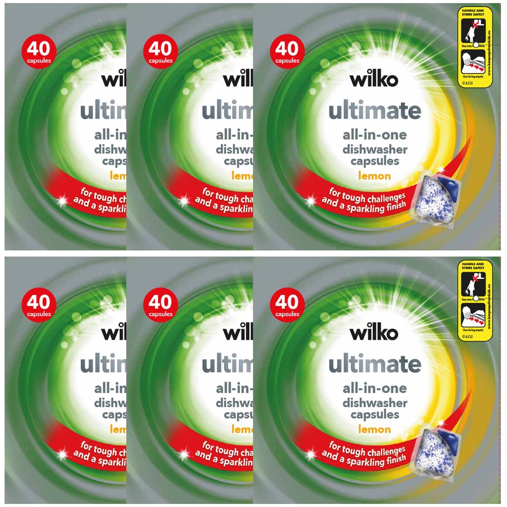 Wilko Ulutimate Dishwasher Tablets Lemon 40 caps Image 2