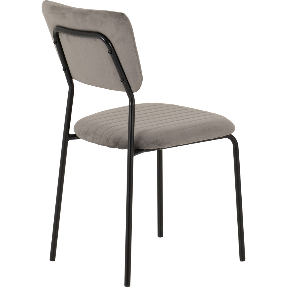 Seconique Sheldon Set of 4 Grey Velvet Fabric Dining Chair Image 6