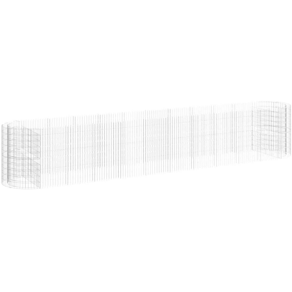 vidaXL Silver Galvanised Iron Gabion Raised Bed 600 x 100 x 100cm Image 1