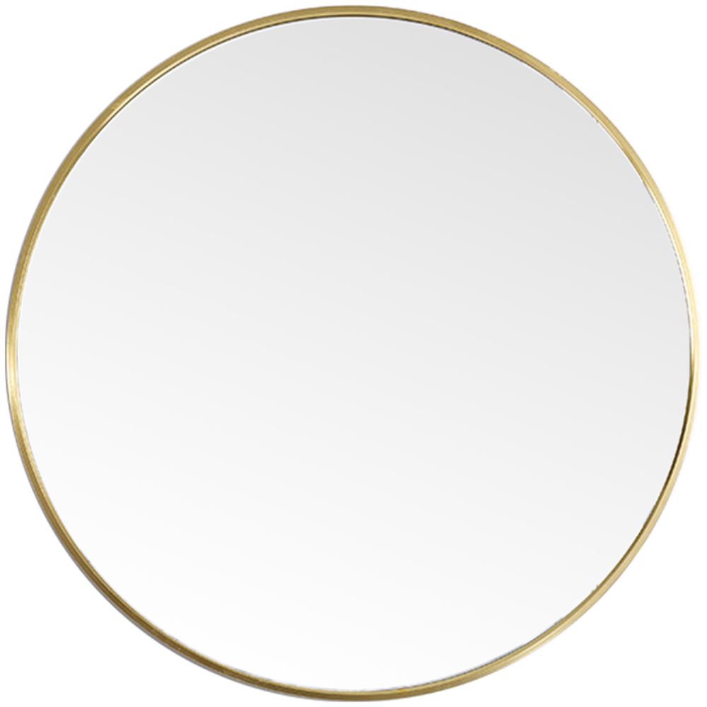 Living and Home Gold Frame Nordic Wall Mounted Bathroom Mirror 70cm Image 1