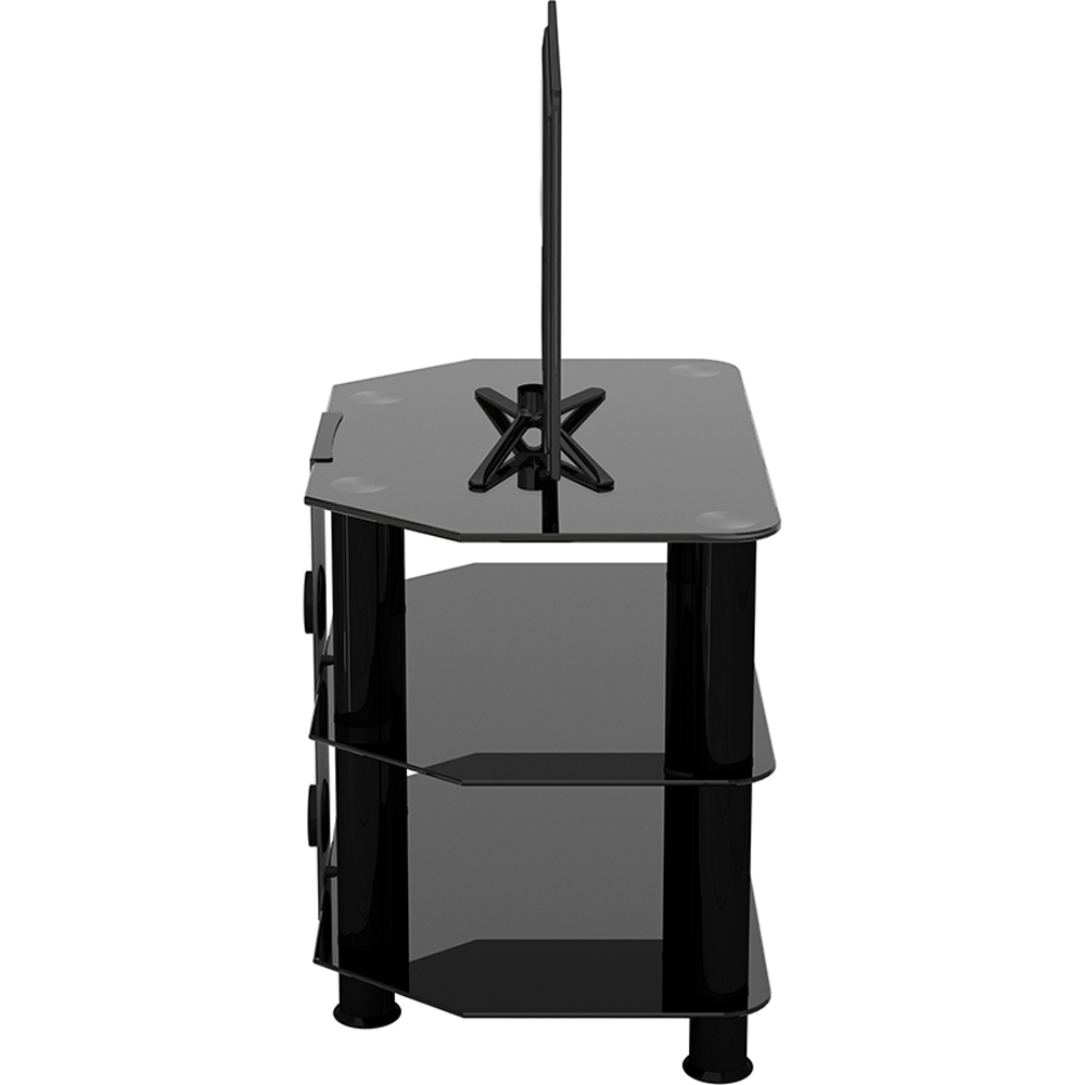 AVF Classic 2 Shelf Black Glass Corner TV Unit with Cable Management Image 7