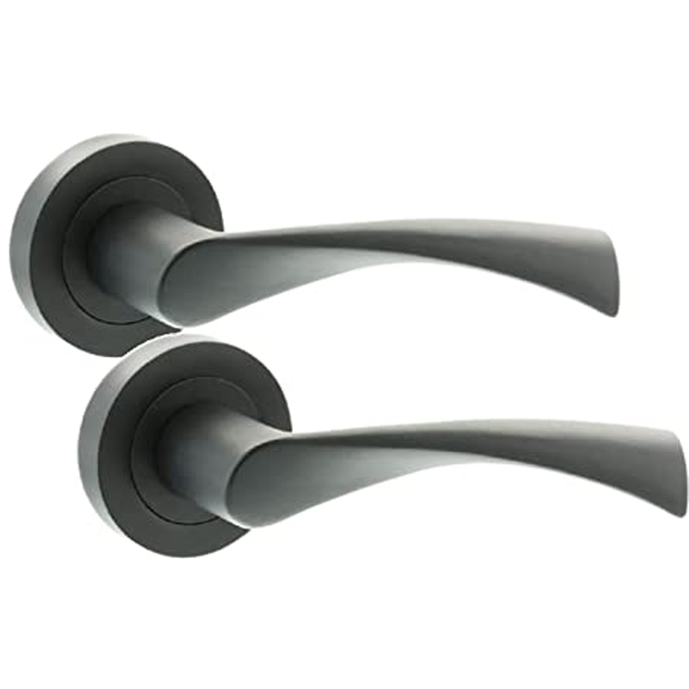 Golden Grace Matt Black Astrid Twist Door Handle Set 5 Pack Image 3