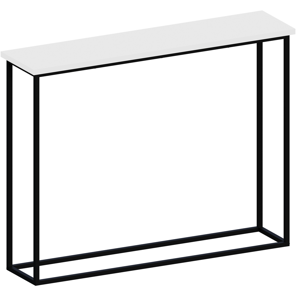 VIDA DESIGNS White and Black Metal Leg Console Table Image 2