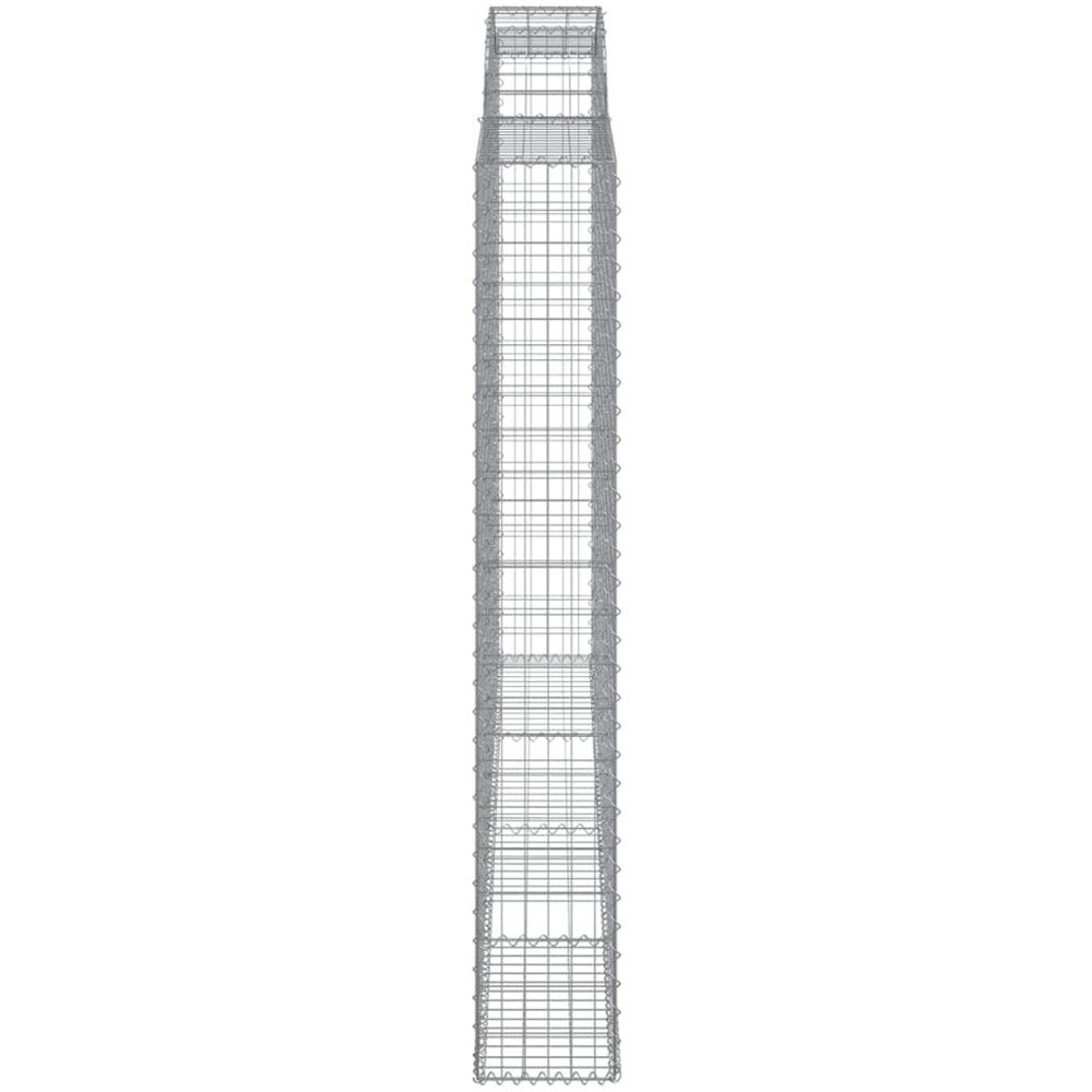 vidaXL Silver Galvanised Iron Arched Gabion Basket 300 x 30 x 200/220cm Image 3