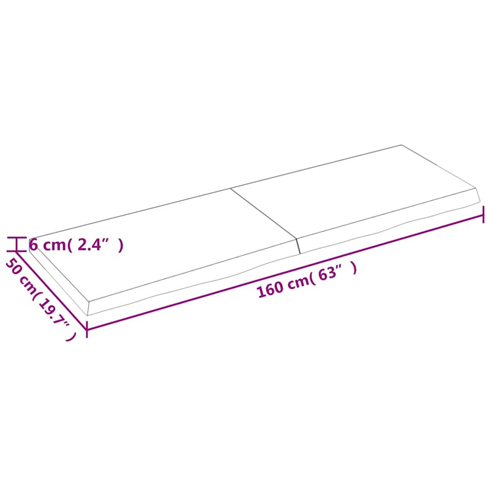vidaXL 50 x 160cm Light Brown Oak Wood Wall Shelf Image 8