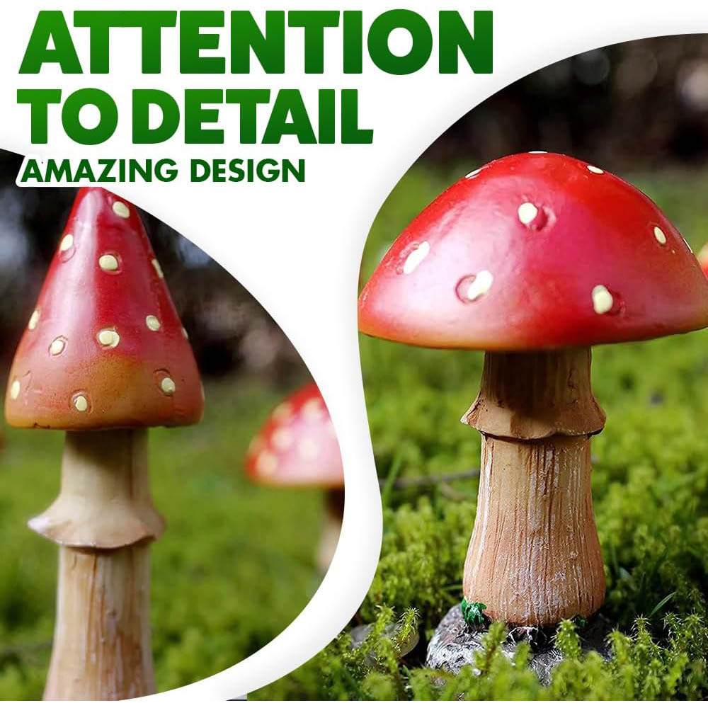 Marco Paul 8 Piece Red Mushroom Ornament Image 6