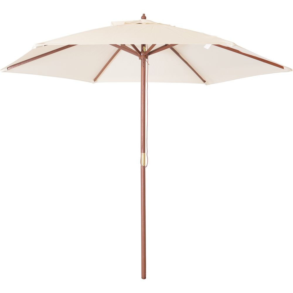Charles Bentley Cream Wooden Parasol 2.4m Image 1
