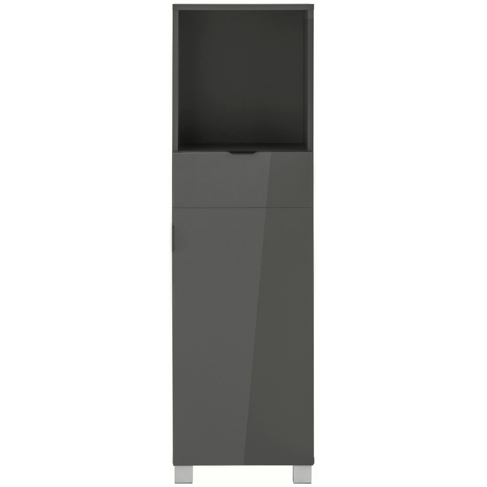 Loft24 Altas Single Door Single Drawer Grey Midi Cabinet Image 3
