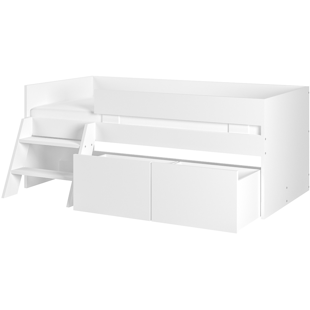 Flair Logan White Low Sleeper Bed with Storage and Moveable Ladder Image 4
