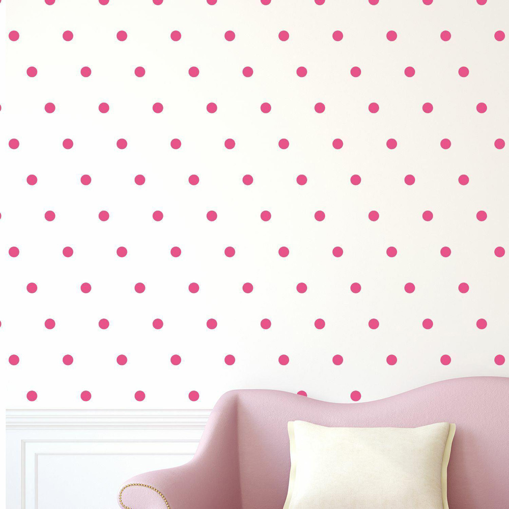 Walplus Fuchsia Pink Dots Vinyl Wall Stickers Image 1