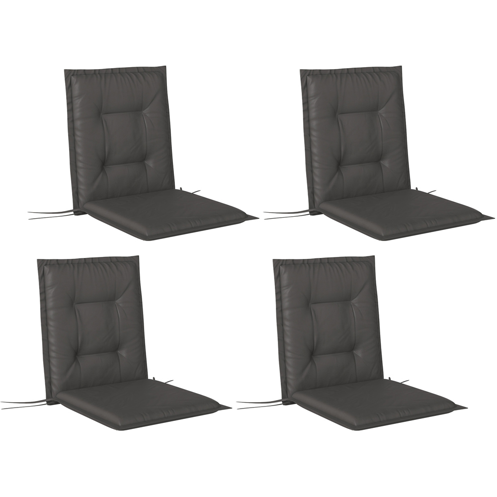 Outsunny Charcoal Grey Garden Chair Cushions 50 x 50cm 4 Pack Image 1