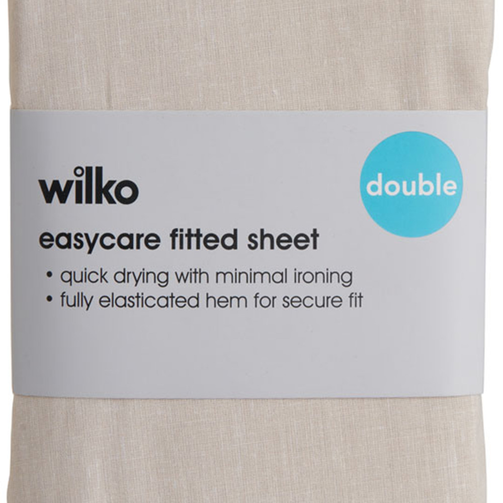 Wilko Easy Care Double Beige Fitted Bed Sheet Wilko