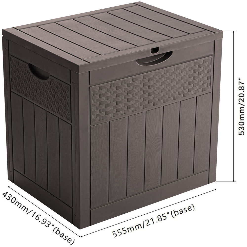 Living and Home Brown Polypropylene Garden Storage Box with Combination Padlock 126L Image 8