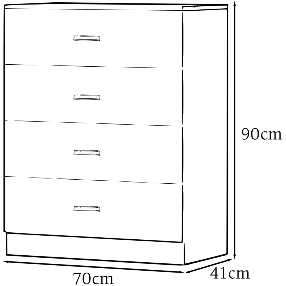 FWStyle Tunis 4 Drawer Matt Grey Chest of Drawer Image 6